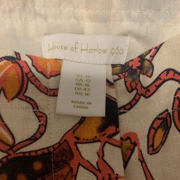 House of Harlow 1960's Floral Belted Romper Size 12 NWOT - Picture 4 of 4